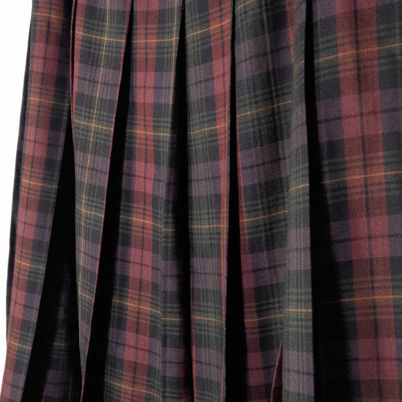 L.L. Bean Women’s Skirt Vintage Clueless Academia Plaid Wool Pleated Made USA M - Picture 4 of 10